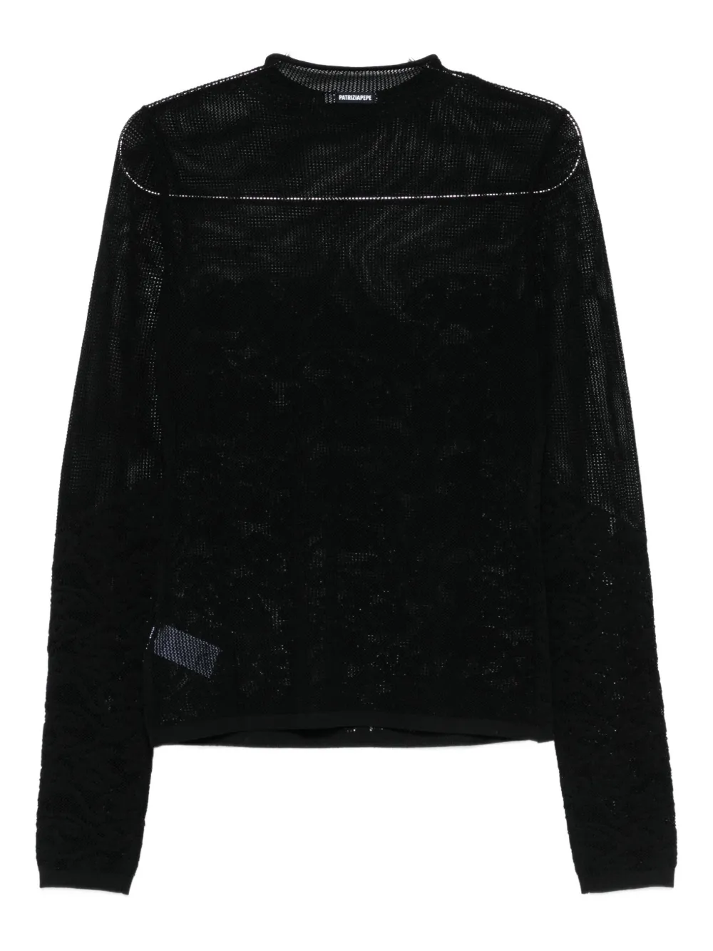 Patrizia Pepe Long-sleeved Sweater In Black