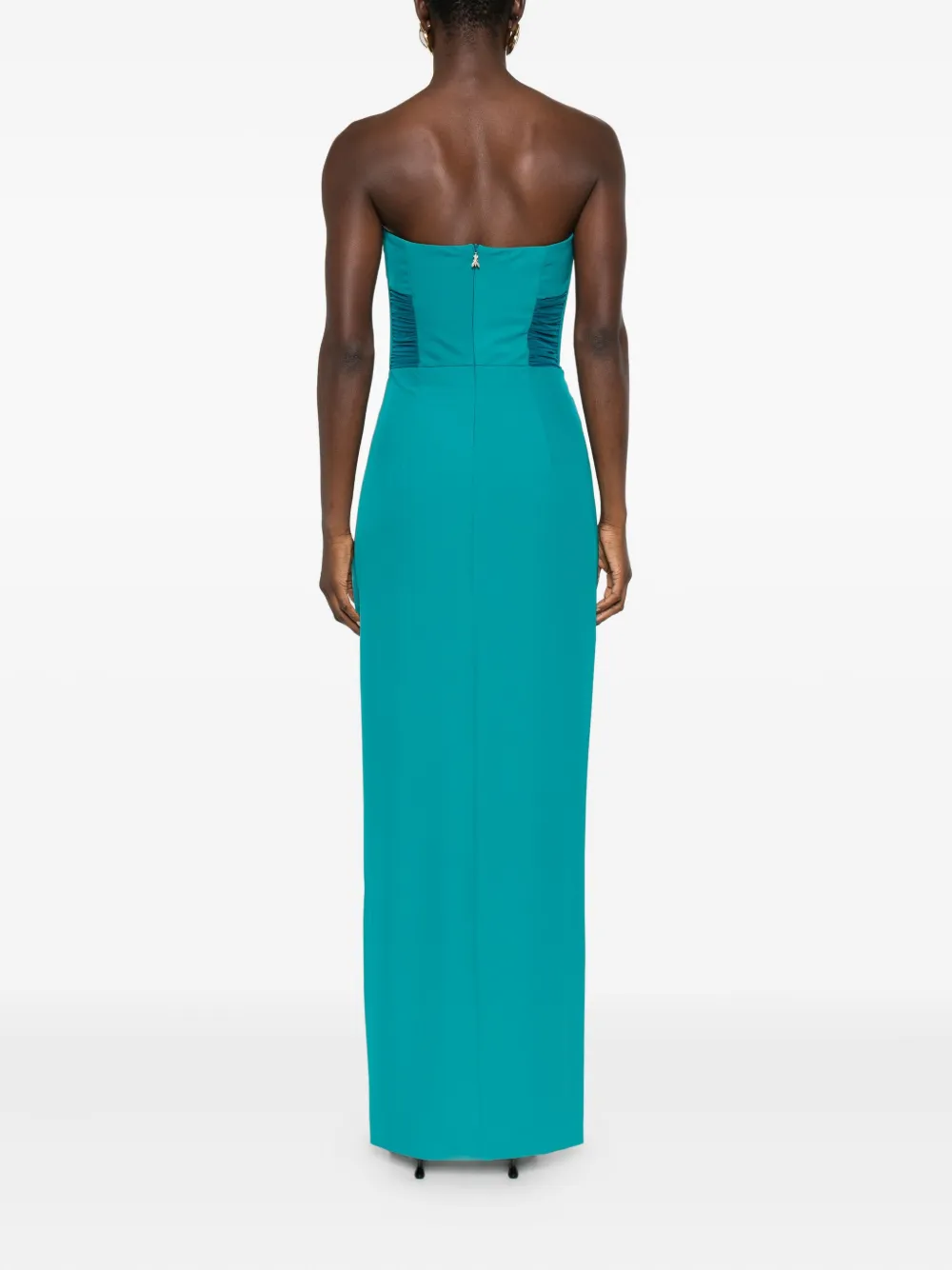 Patrizia Pepe Jurk met ruches en zijsplit Blauw