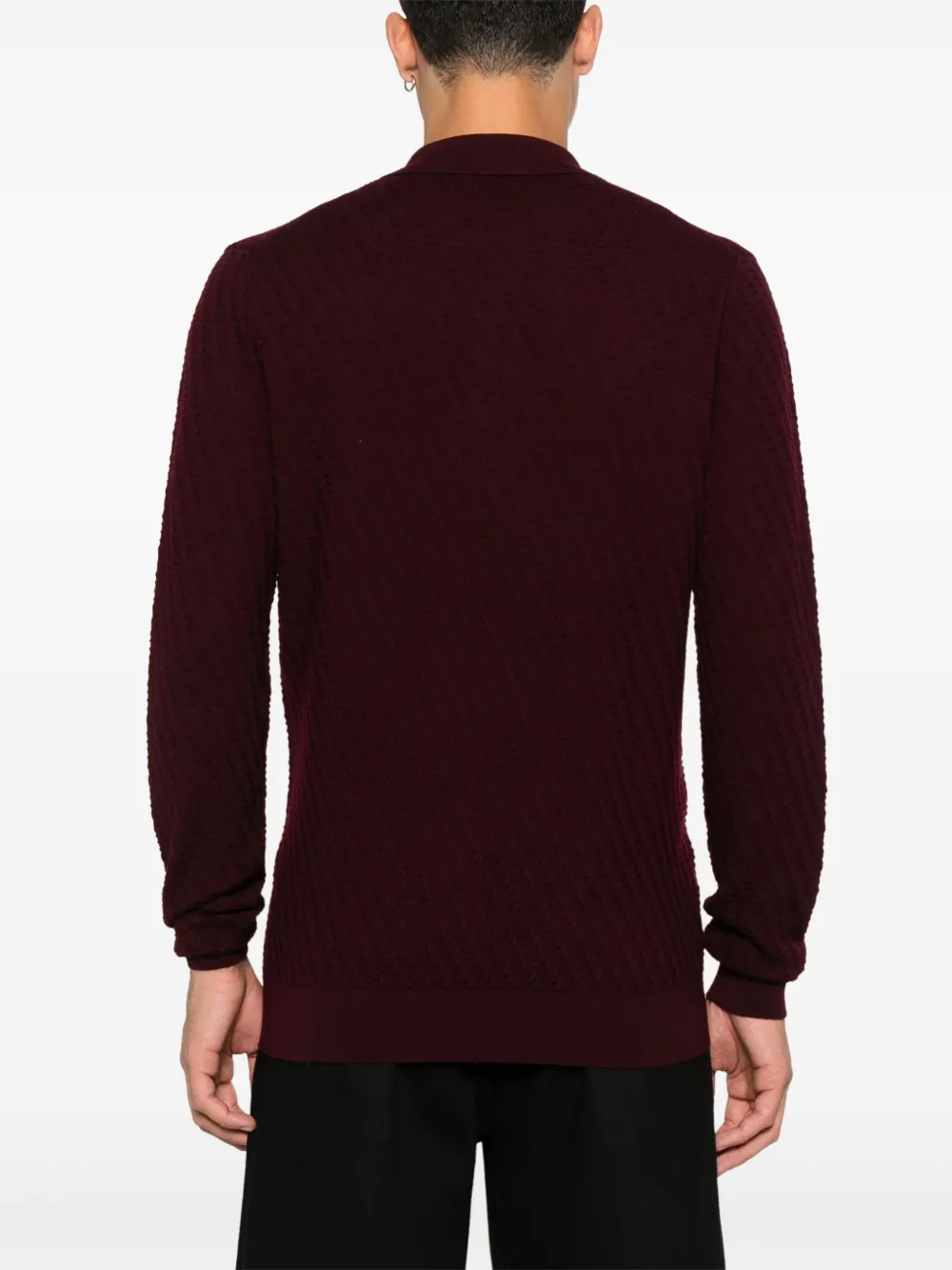 Paolo Pecora Fijngebreid poloshirt Rood