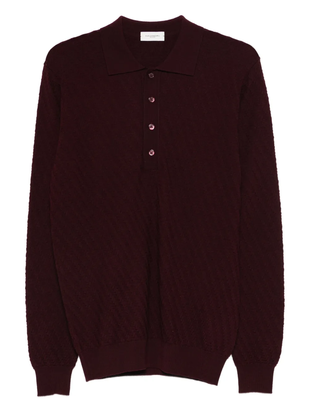Paolo Pecora playera tipo polo de tejido fino | rojo | Image 1
