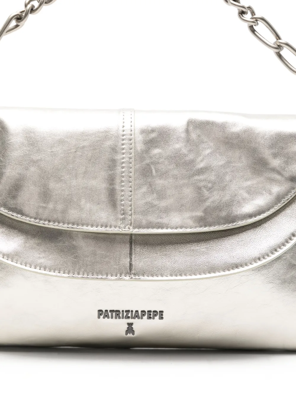 Patrizia Pepe Schoudertas met metallic-effect Zilver