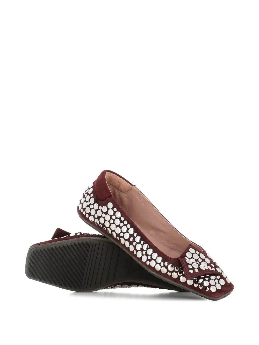 Dove Nuotano Gli Squali Where Sharks Swim Studded Ballet Flats In Brown