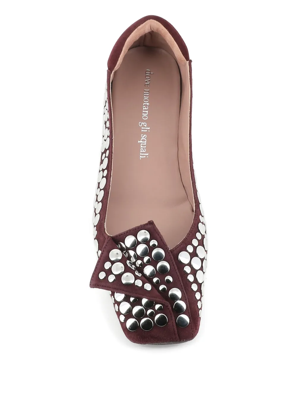 Dove Nuotano Gli Squali Where Sharks Swim Studded Ballet Flats In Brown