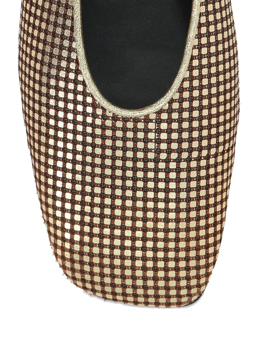 Giorgio Armani Square-toe Ballet Flats In Gold