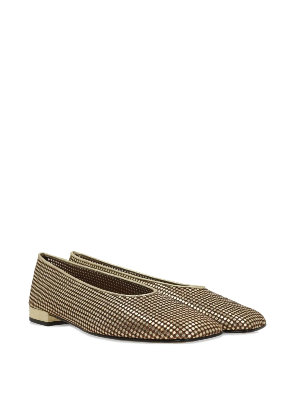 Giorgio Armani Square-toe Ballet Flats In Gold