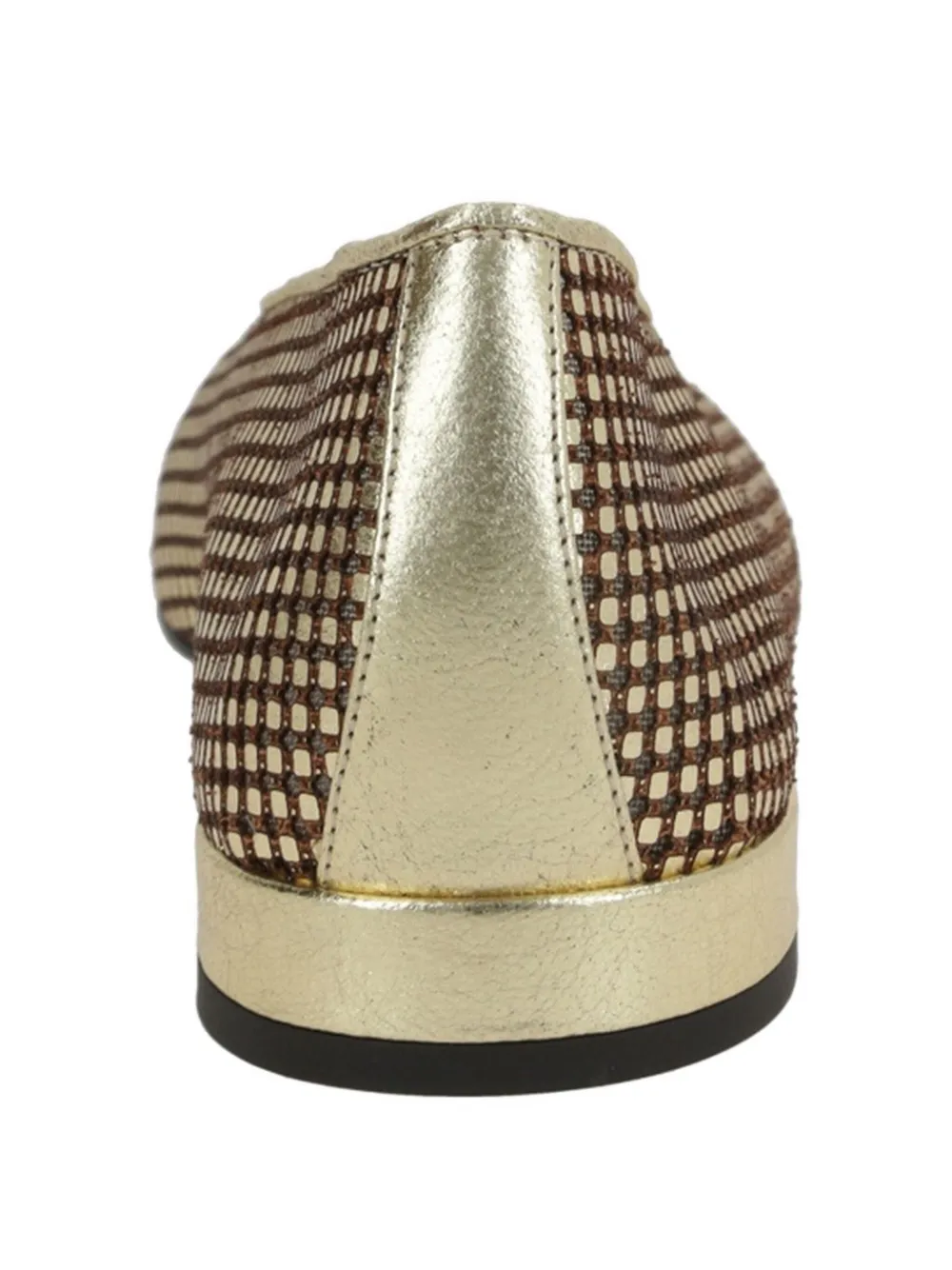 Giorgio Armani Square-toe Ballet Flats In Gold