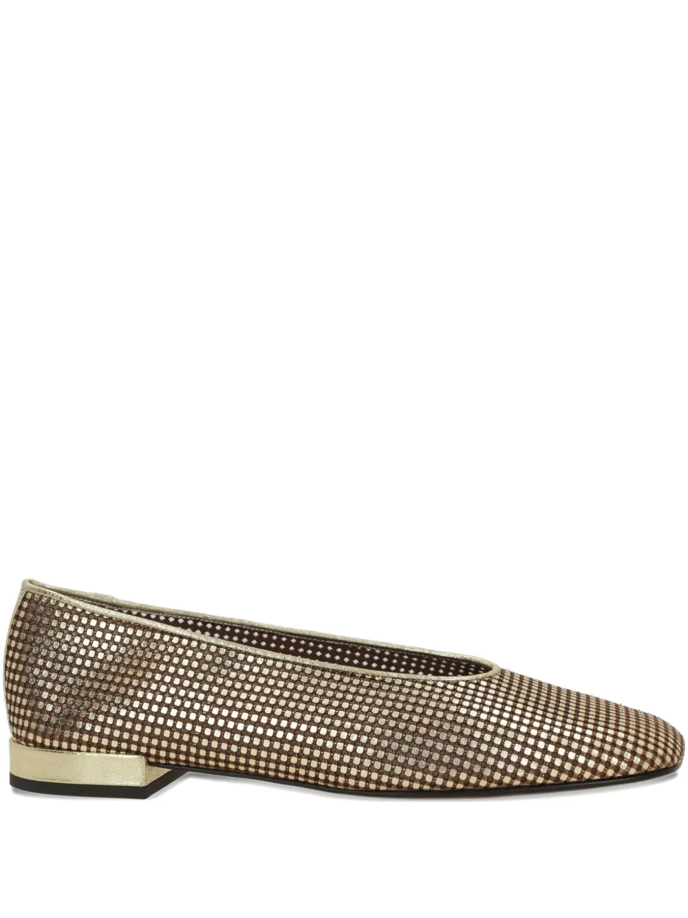Giorgio Armani Square-toe Ballet Flats In Gold