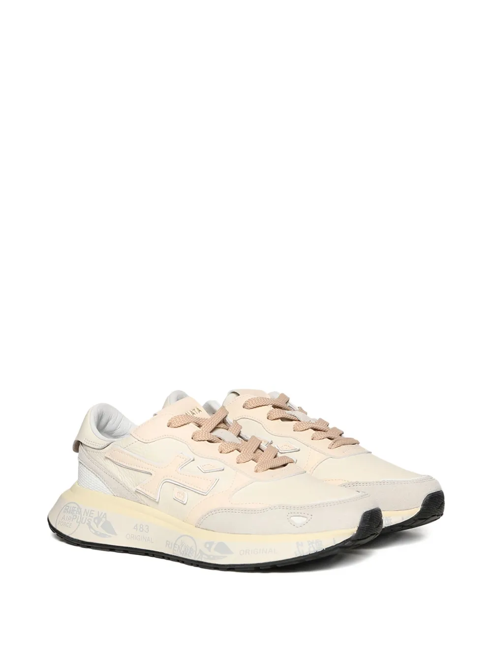 Premiata Lauryn logo-print sneakers - Beige
