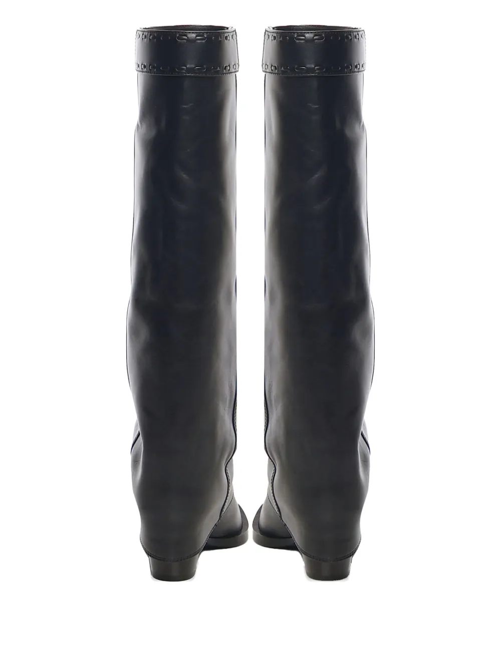 Fendi 55mm Minerva Topstitch Logo Boots In Black
