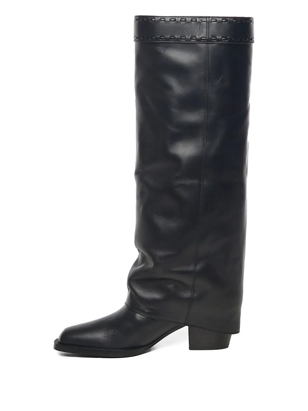 Fendi 55mm Minerva Topstitch Logo Boots In Black
