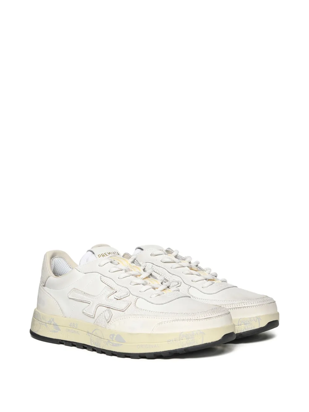 Premiata 7738 sneakers met logopatch Beige
