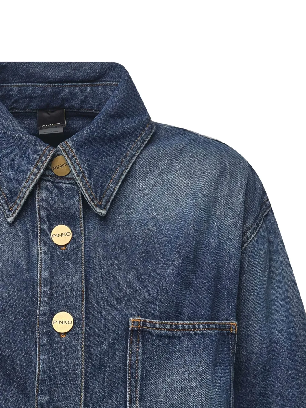 Pinko Buttoned Pocket Denim Shirt In Multi