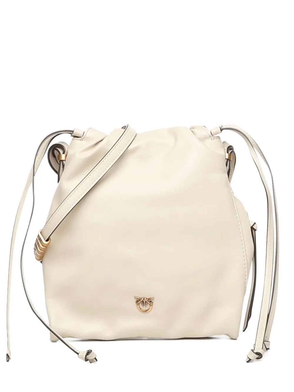 PINKO drawstring logo shoulder bag - Toni neutri