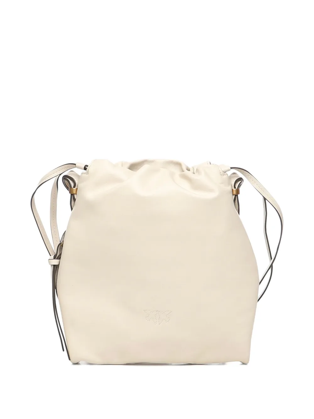 PINKO drawstring logo shoulder bag - Beige