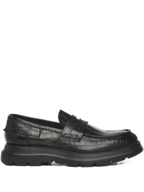 Giuliano Galiano crocodile-print round-toe loafers