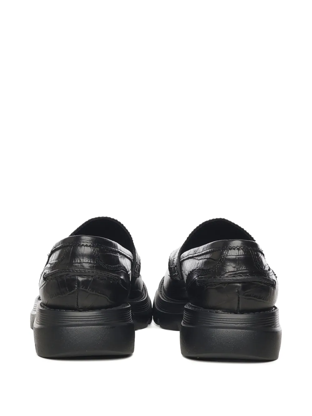 Giuliano Galiano Loafers met krokodillenprint en ronde neus Zwart