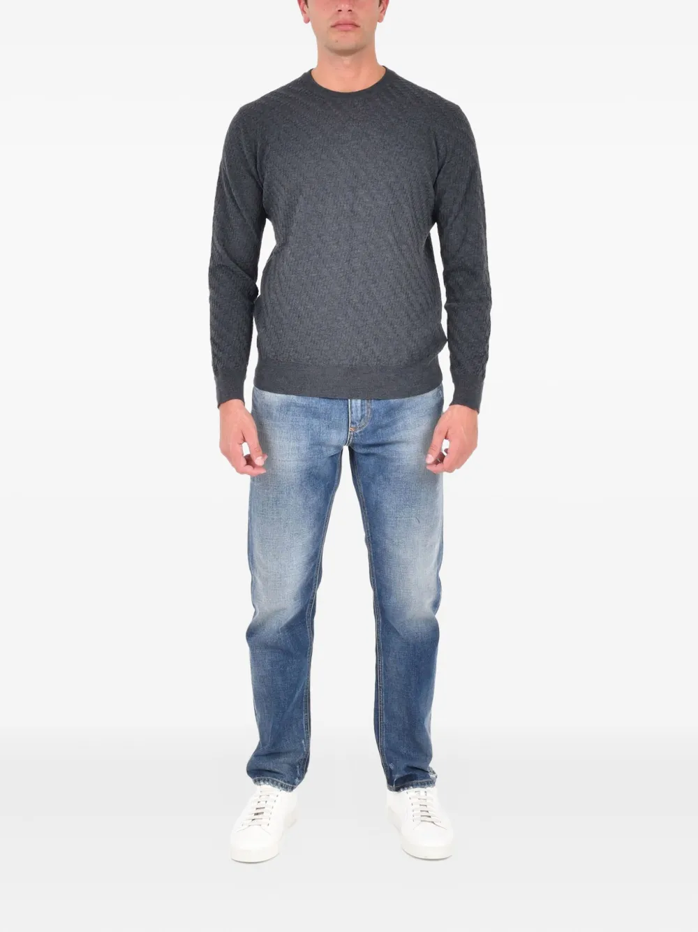 Low Brand crew-neck top - Grijs