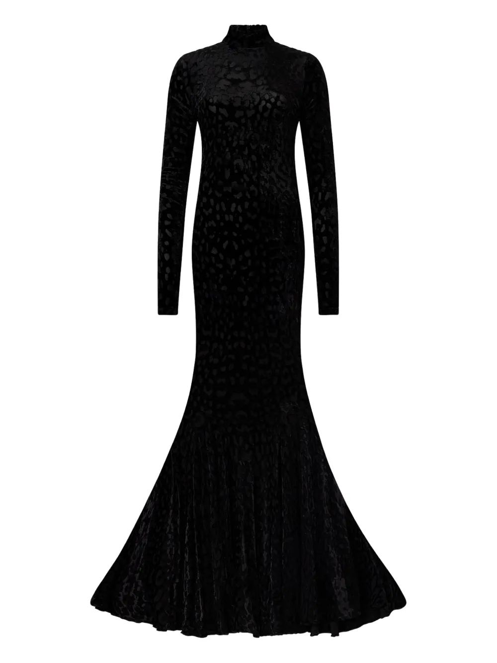 Roberto Cavalli High-collar Flared Maxi Dress In Black