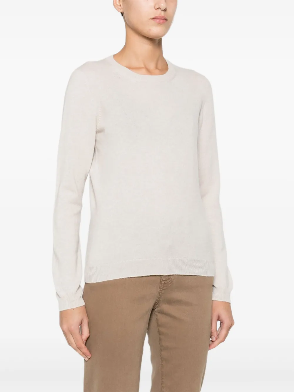 Barba Trui met ronde hals Beige