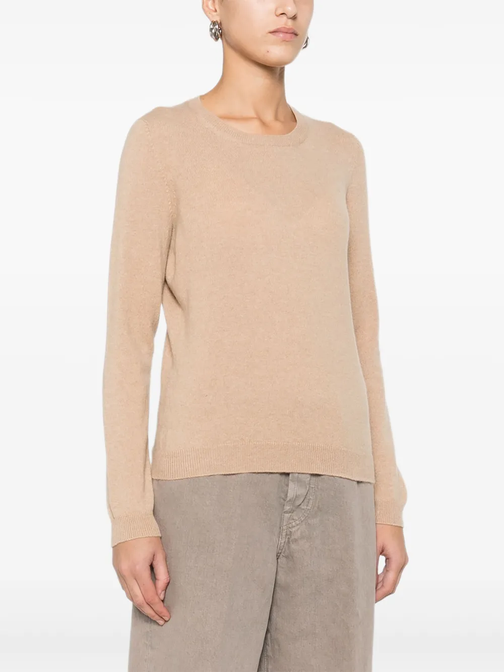 Barba Trui met ronde hals Beige