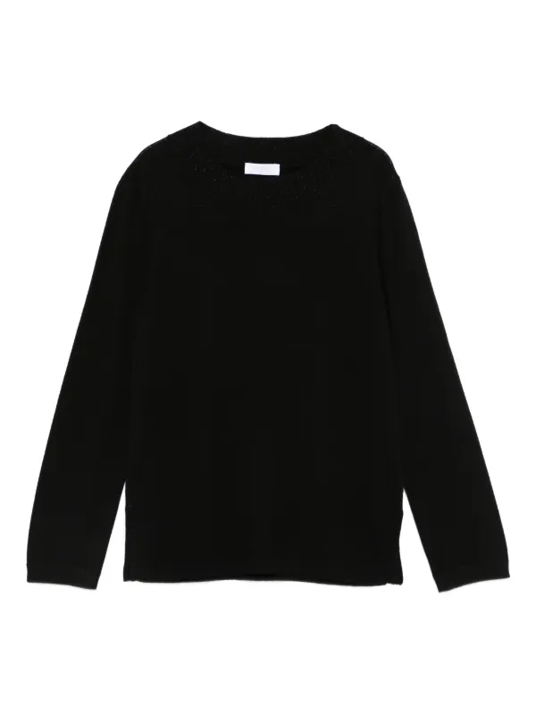 Barba Round-neck Ribbed-knit Jumper in Black