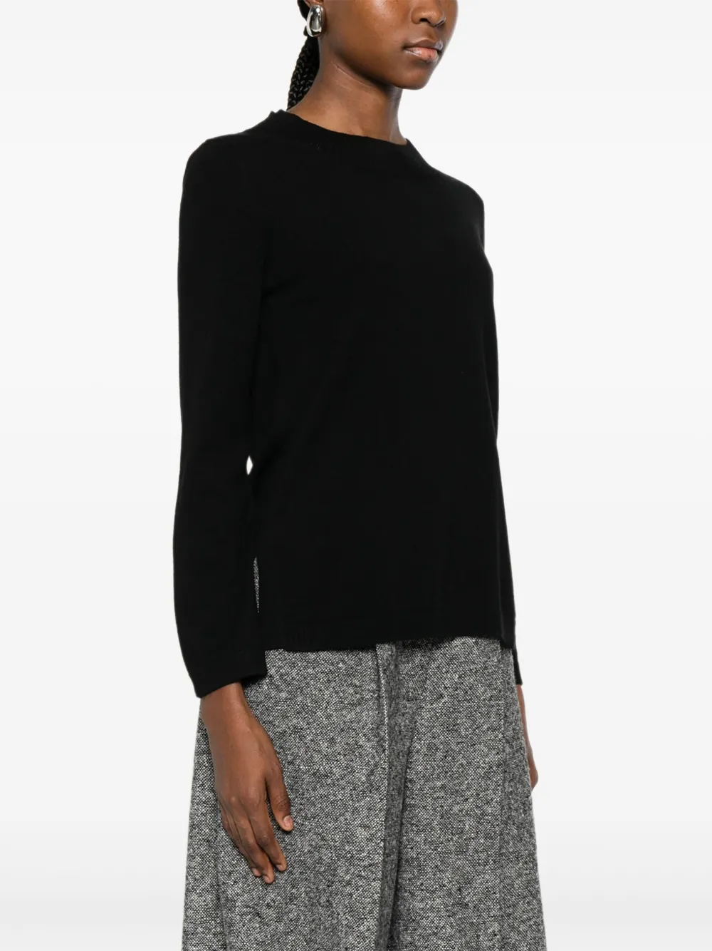 Barba Trui met ronde hals Zwart