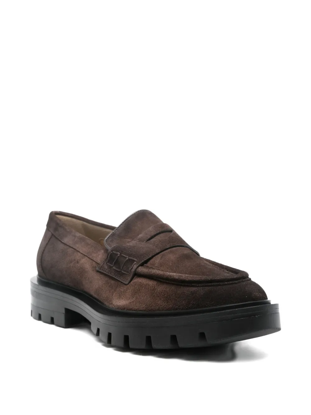 Santoni suede penny loafers - Bruin