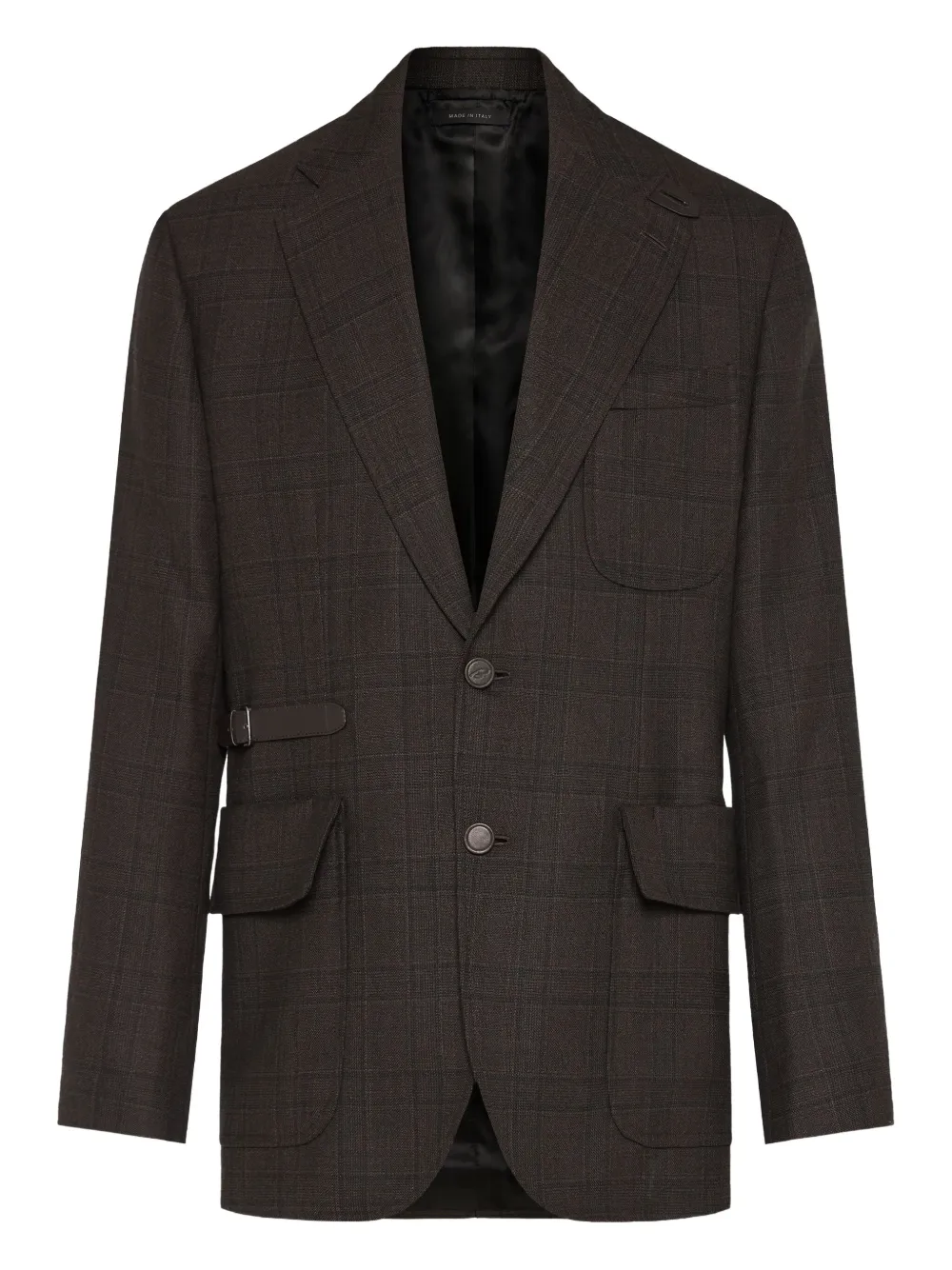 Brioni check buckle jacket | Brown | Image 1