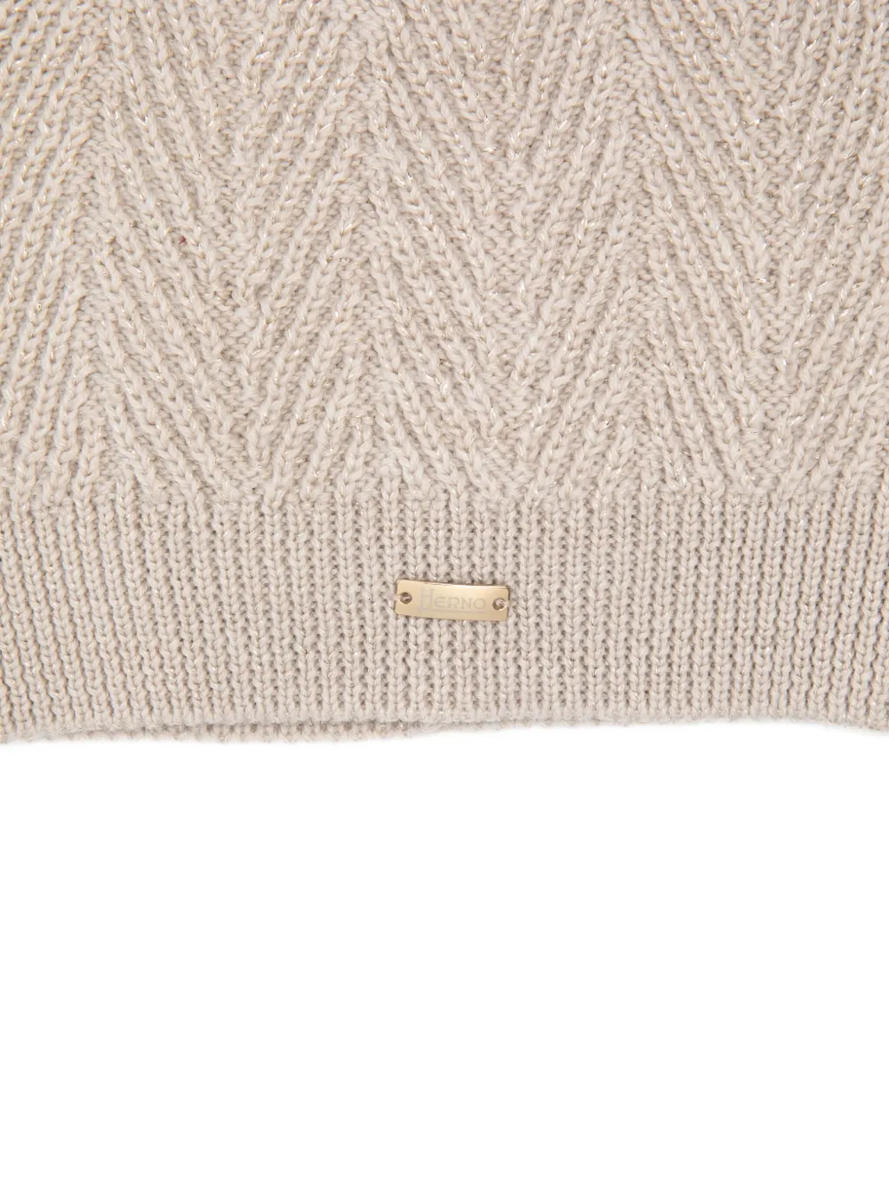 Herno herringbone-pattern beanie - Beige