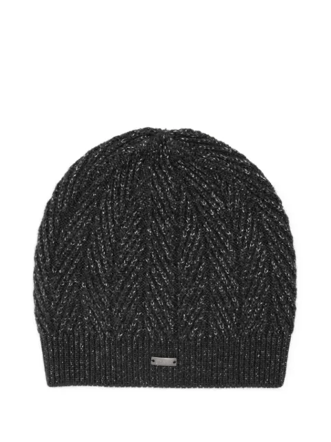 Herno herringbone plaque beanie