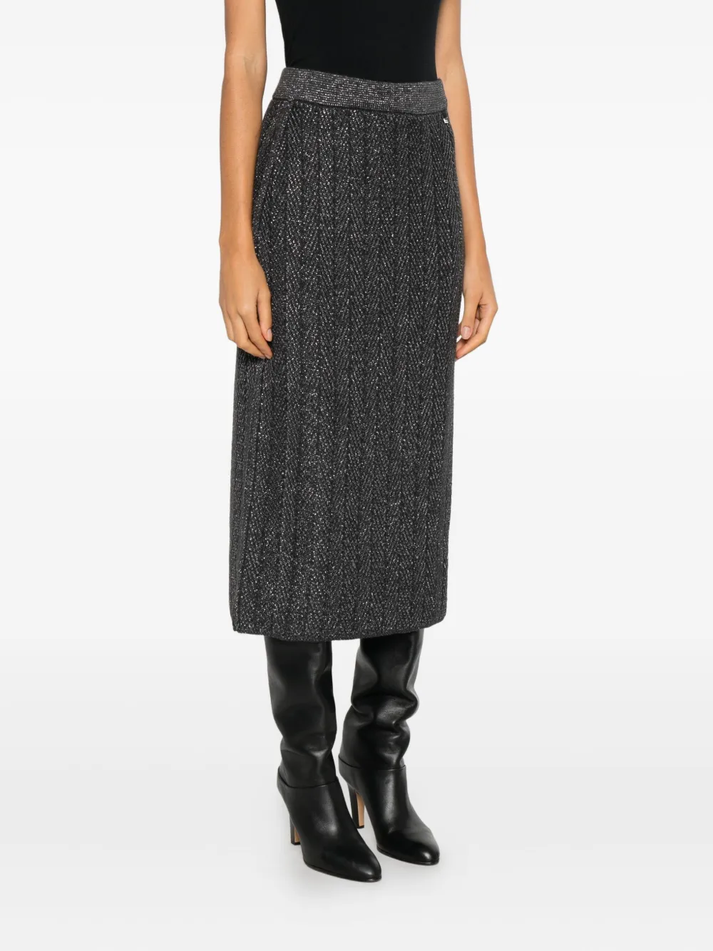 Herno Textured Skirt In Gray