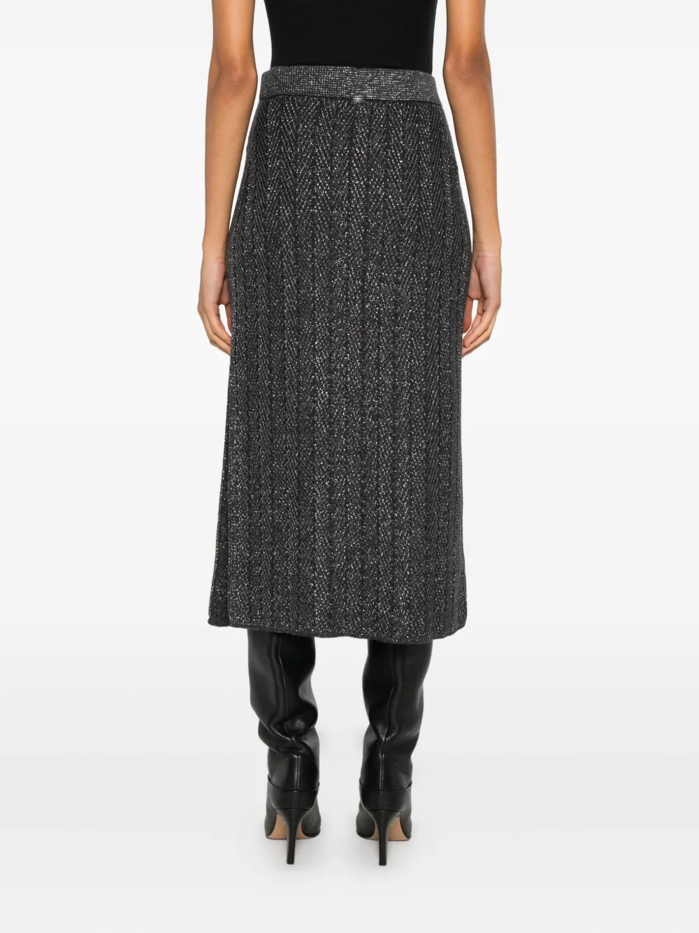 Herno Textured Skirt In Gray