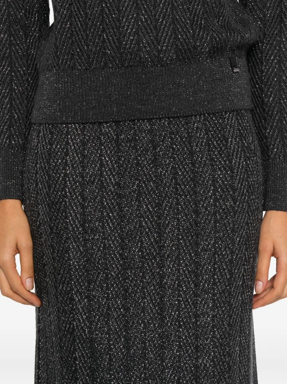 Herno Textured Skirt In Gray