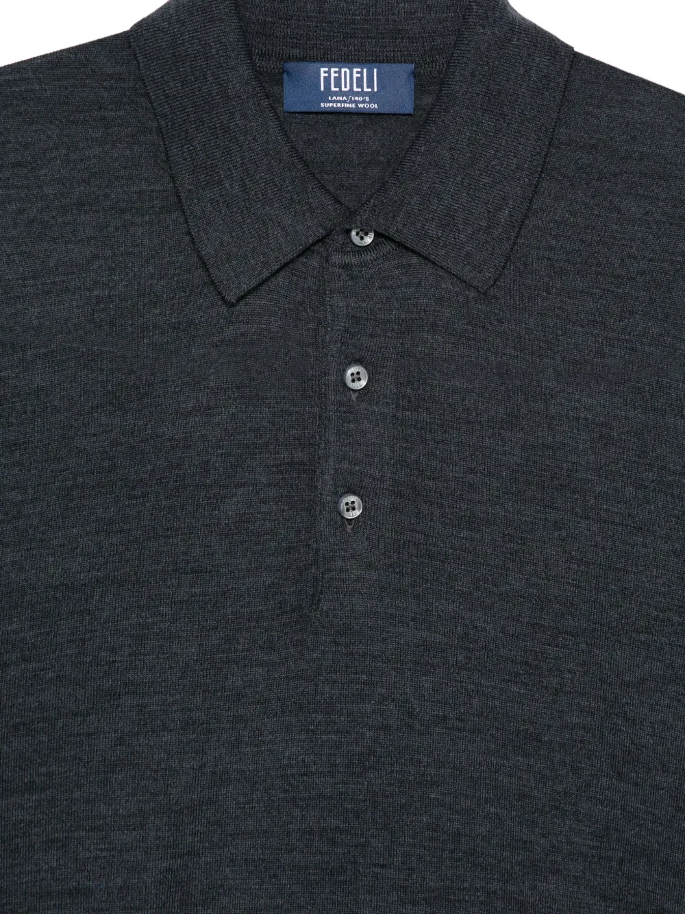 Fedeli Fijngebreid poloshirt Blauw