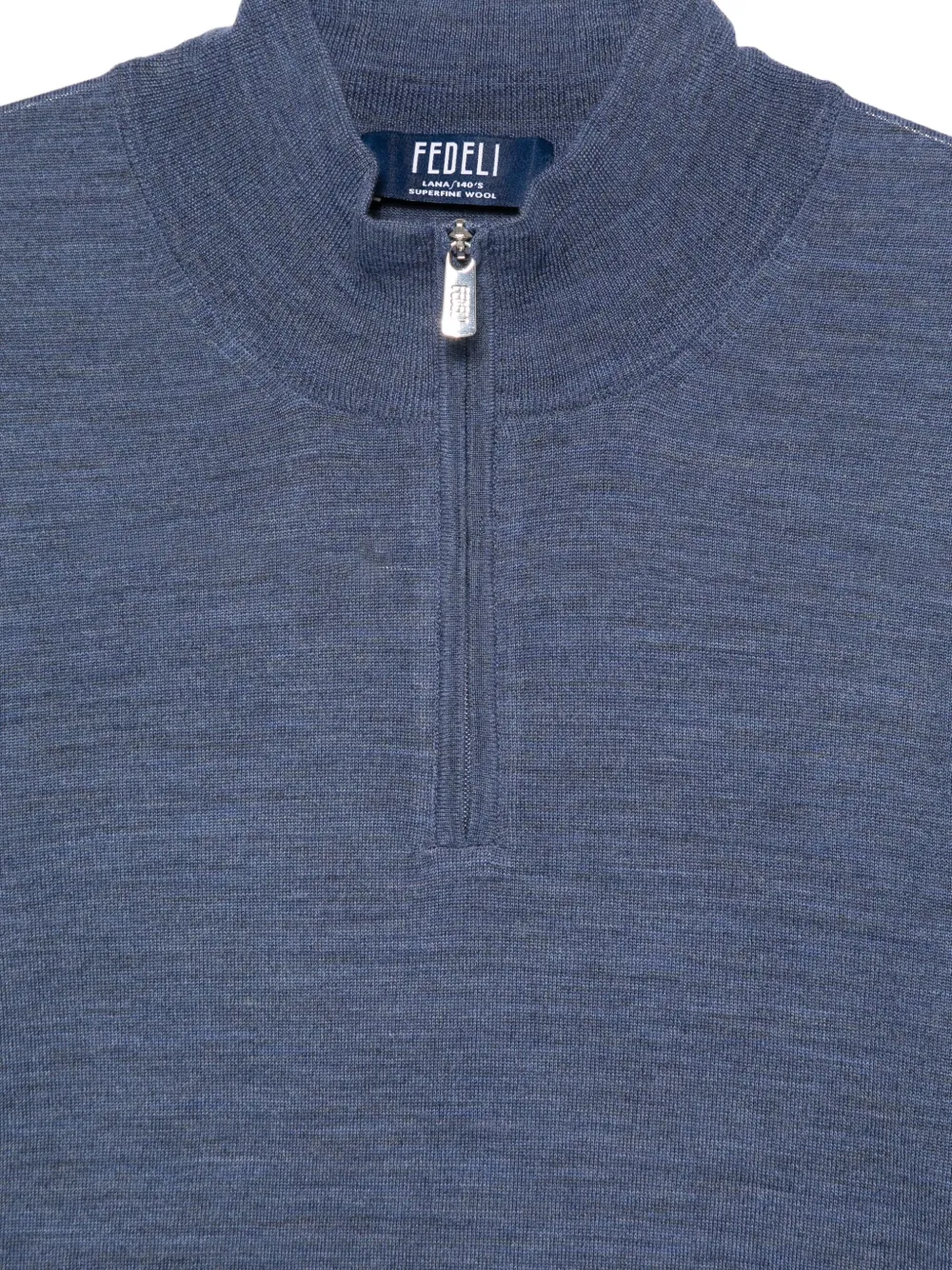 Fedeli Top met halve rits Blauw