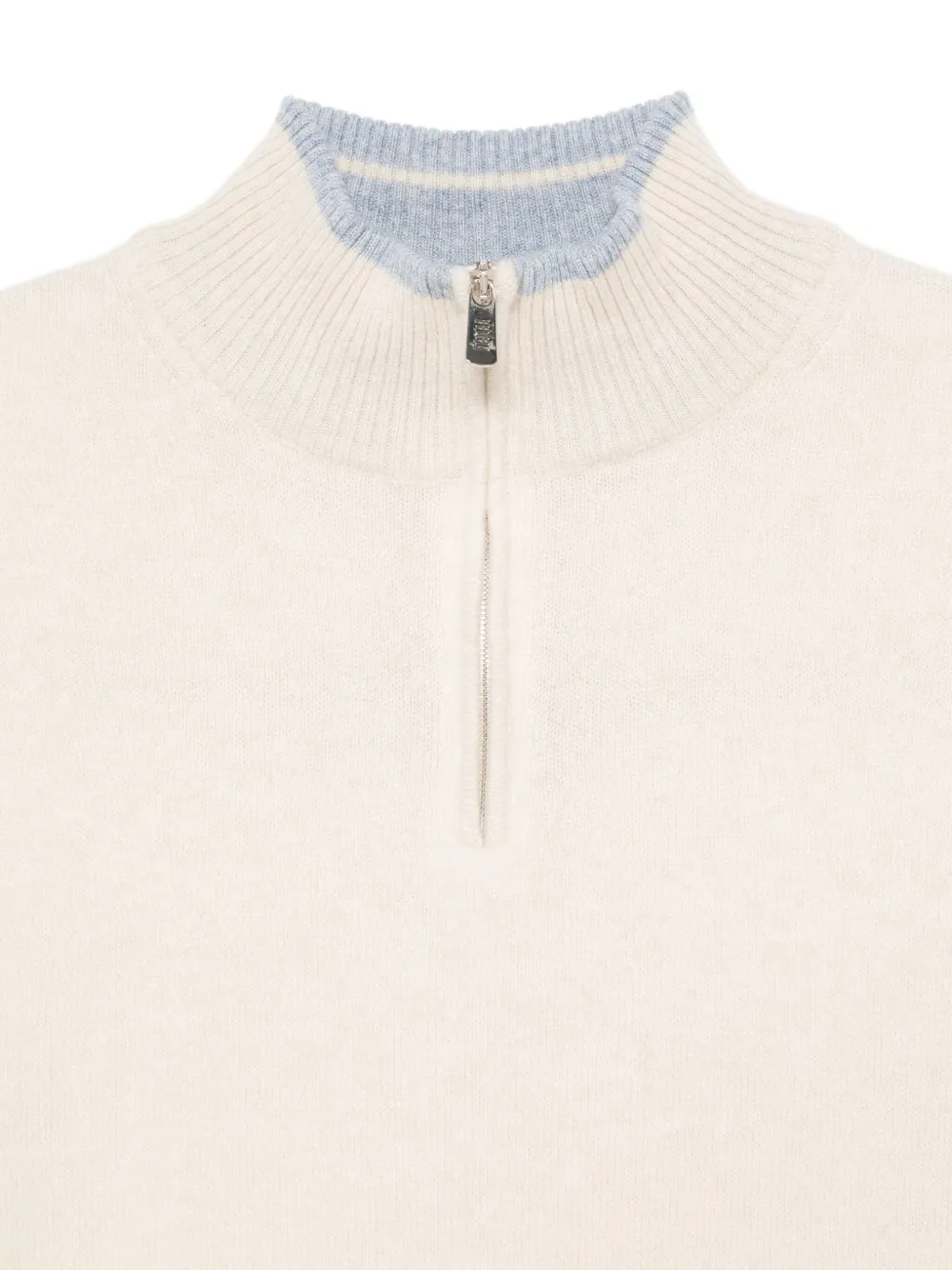 Fedeli Sweater met halve rits Beige