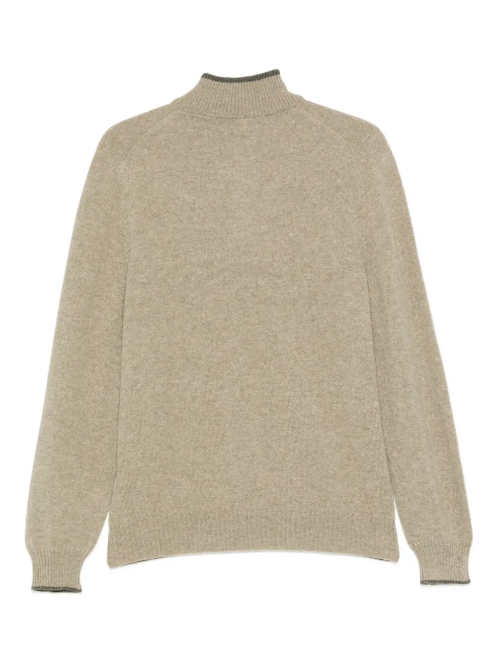 Fedeli Sweater met halve rits - Groen