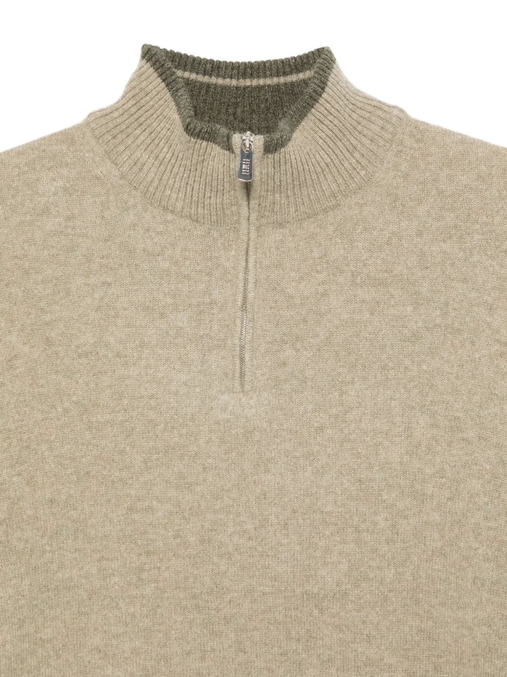 Fedeli Sweater met halve rits Groen