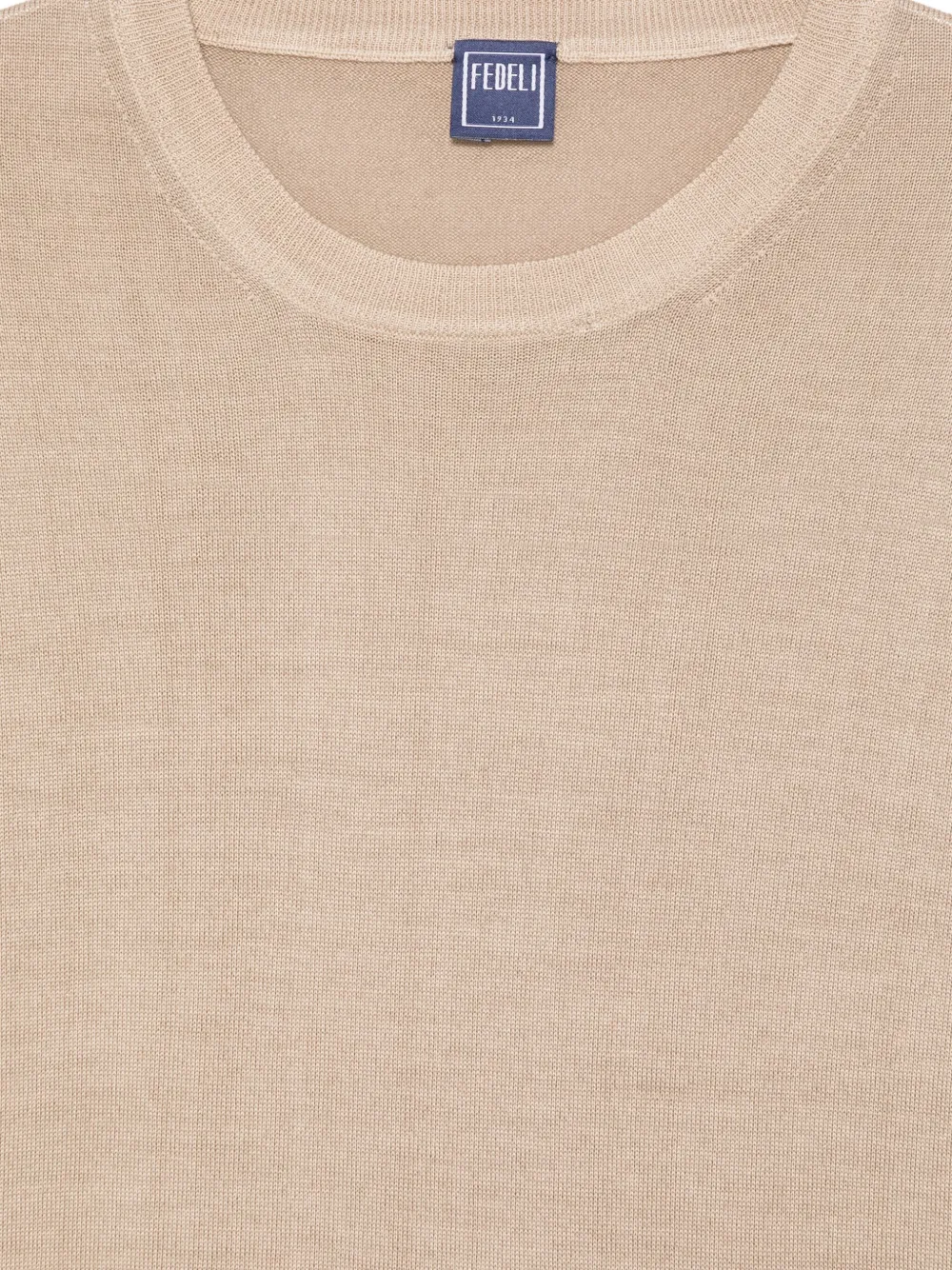 Fedeli Top van merinowol Beige