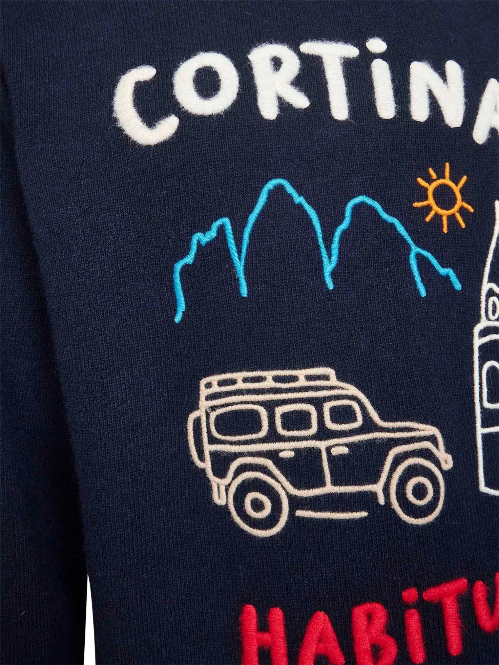Mc2 Saint Barth Graphic-print Long-sleeve Sweater In Blue