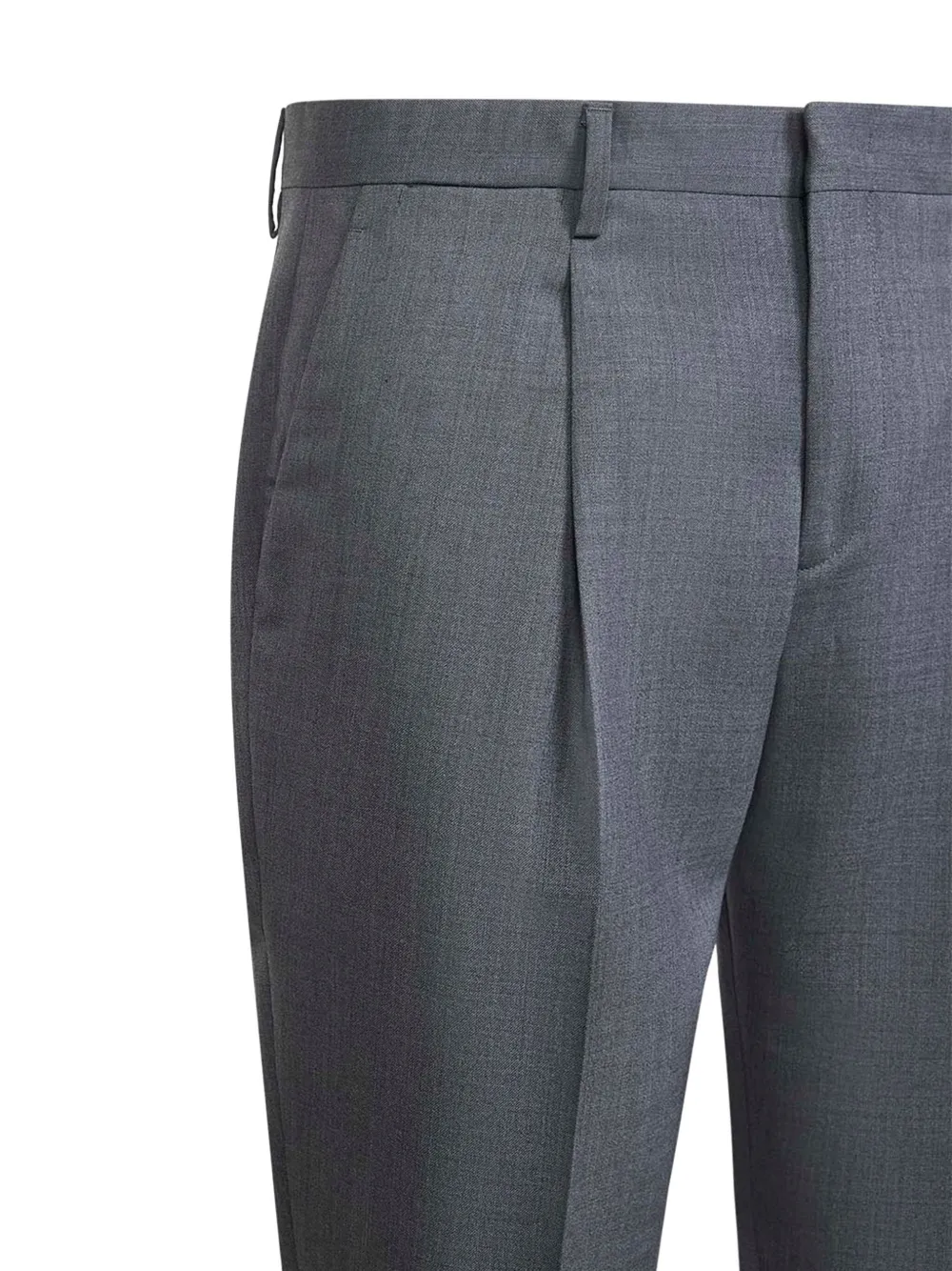 D4.0 Geplooide broek met omgeslagen pijpen Grijs