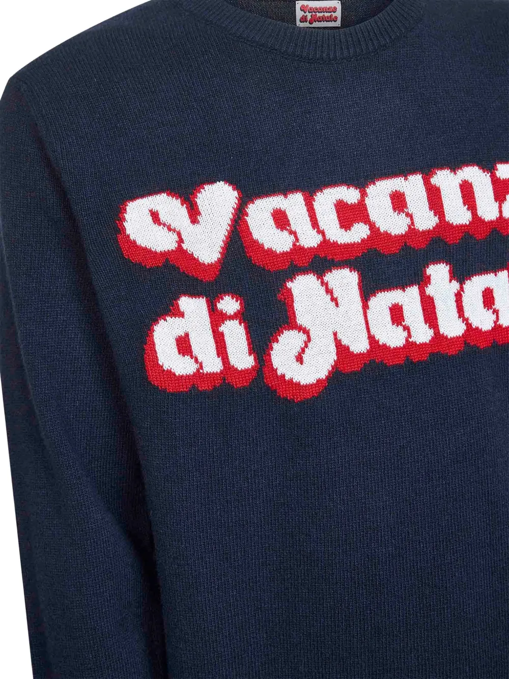 Mc2 Saint Barth Graphic Crew Neck Sweatshirt Jacquard In Blue