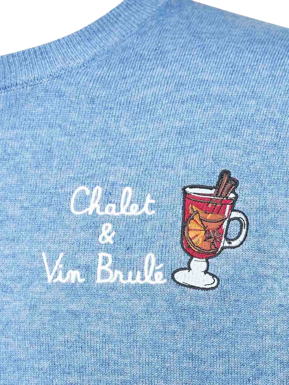 Mc2 Saint Barth Crew Neck Sweatshirt With Long Sleeves And Embroidery In Blue