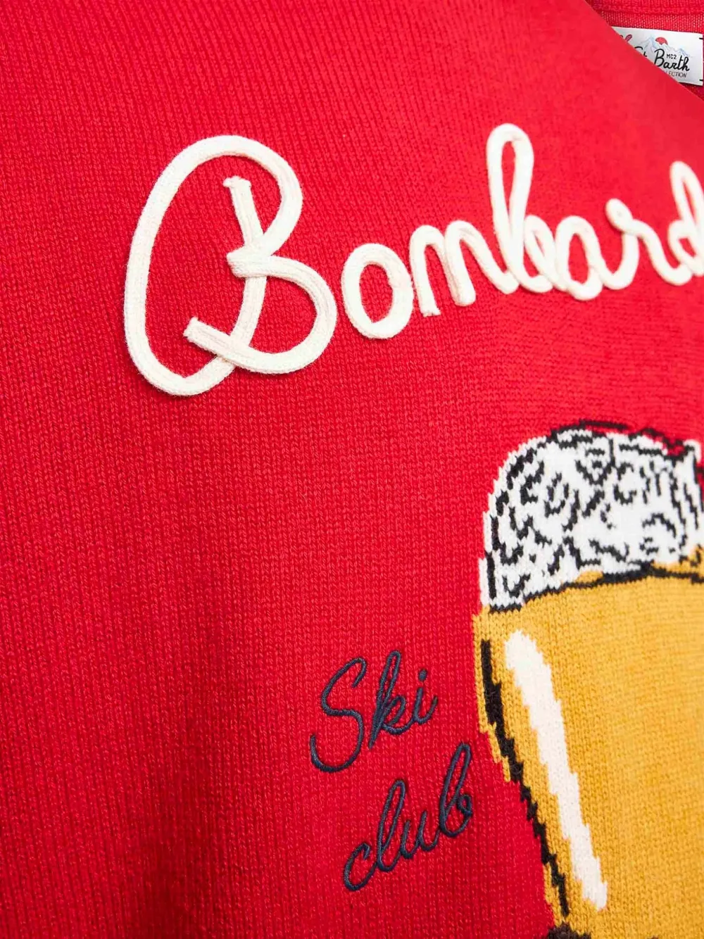Mc2 Saint Barth Long-sleeve Crew-neck Sweater In Red