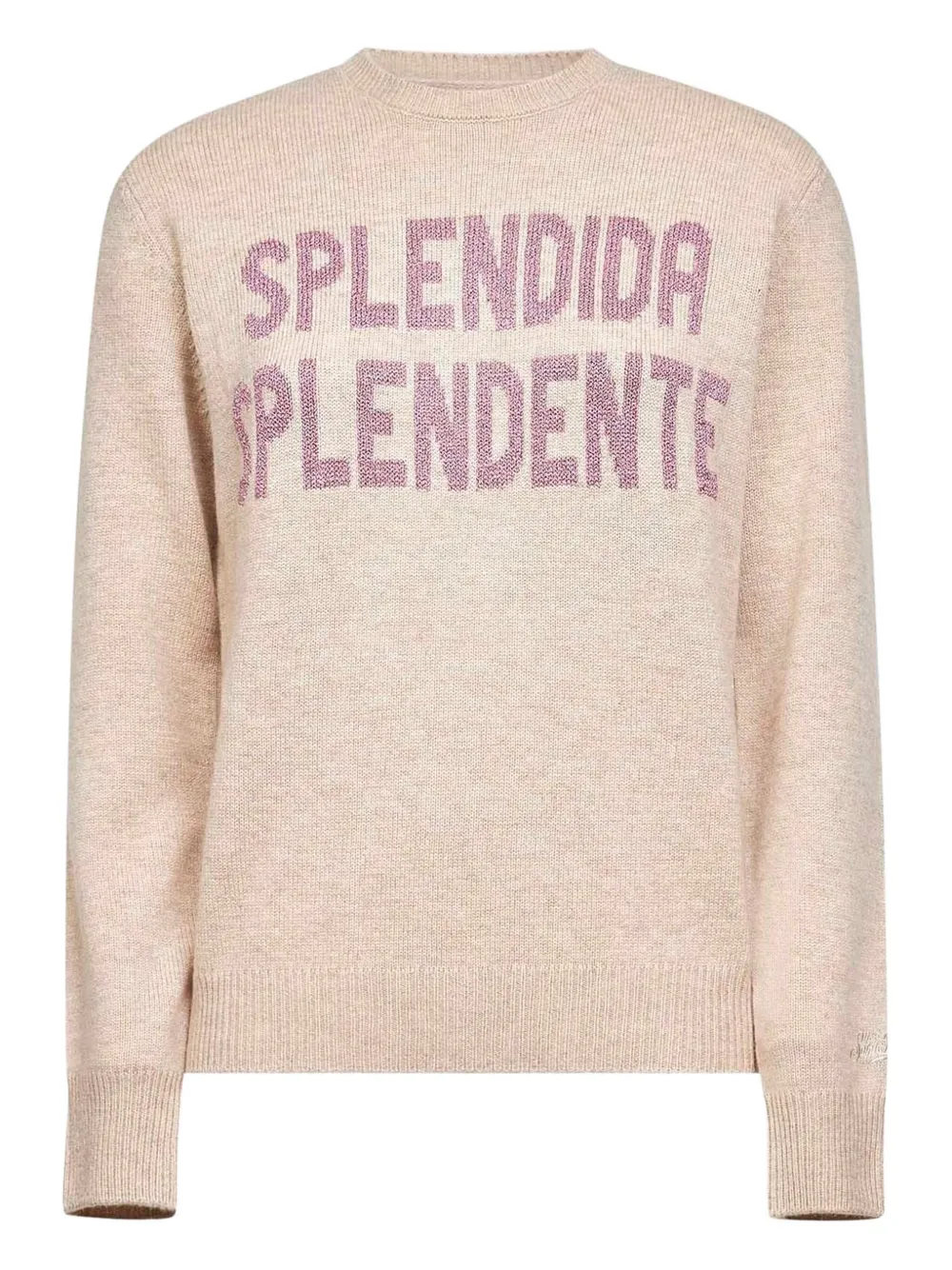 Mc2 Saint Barth Beige Jacquard Wool Blend New Queen Sweater In Neutral