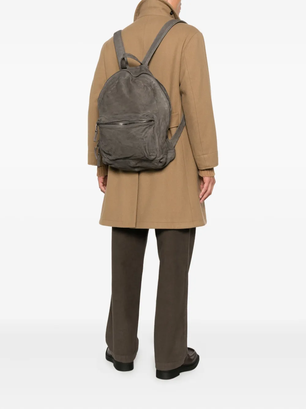 Giorgio Brato Leather Backpack In Gray