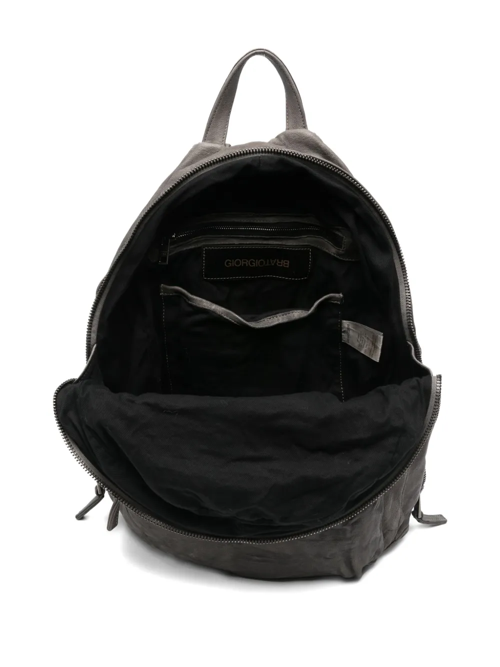 Giorgio Brato Leather Backpack In Gray