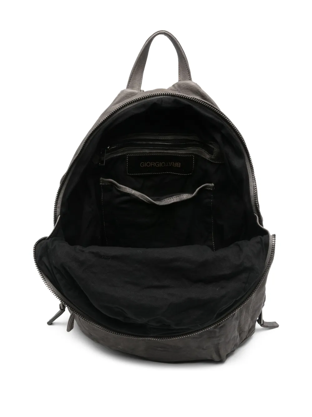 Giorgio Brato Leren rugtas Grijs