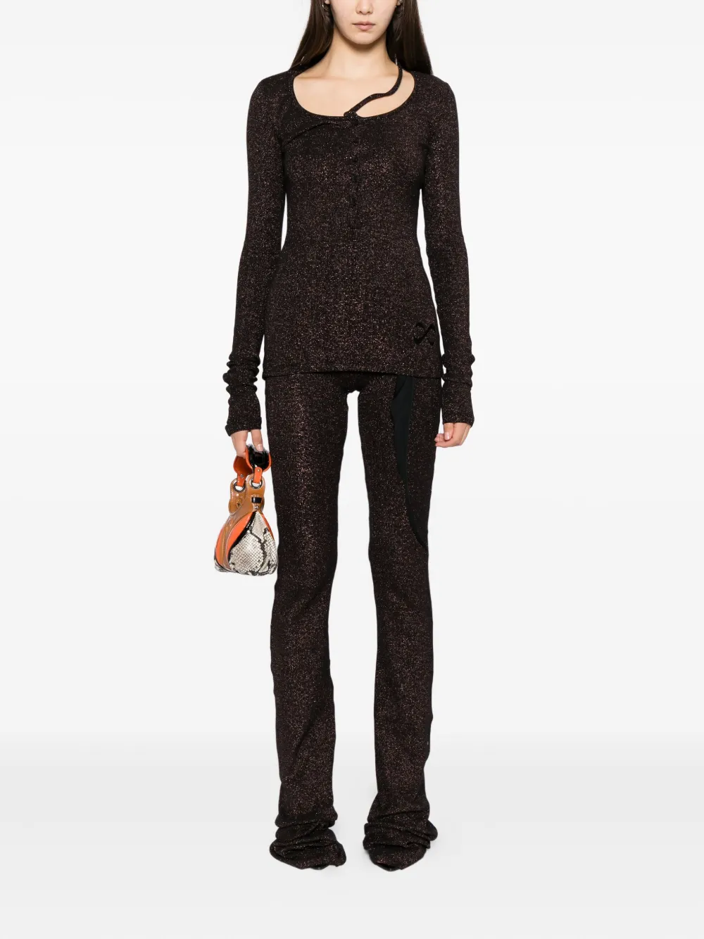 Ottolinger glitter-effect trousers - Zwart