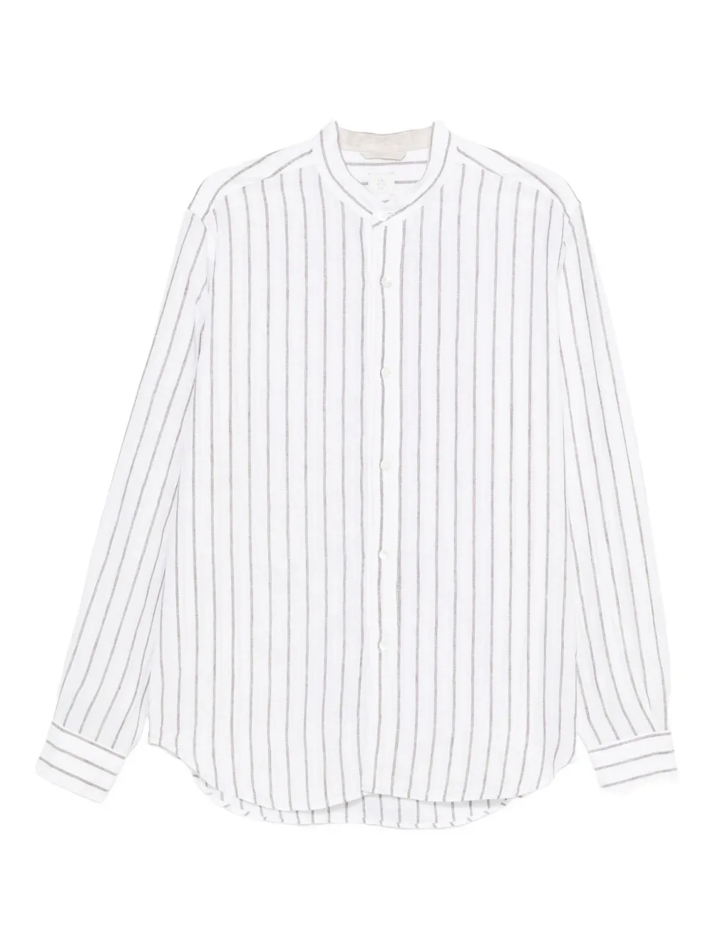 Eleventy camisa sin cuello con motivo de rayas | blanco | Image 1